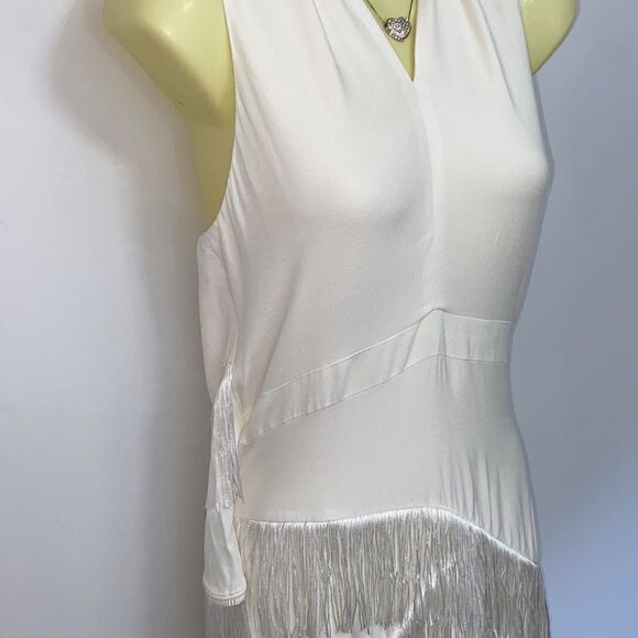 Joie Dress “Amiyah” White Flapper Fringe So Gatsby NWT 8 - Picture 6 of 9